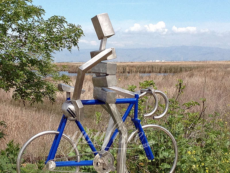 Abstract Figure Metal Cycling Sculpture for Sale CSS-882 - Garden Metal Sculpture - 2