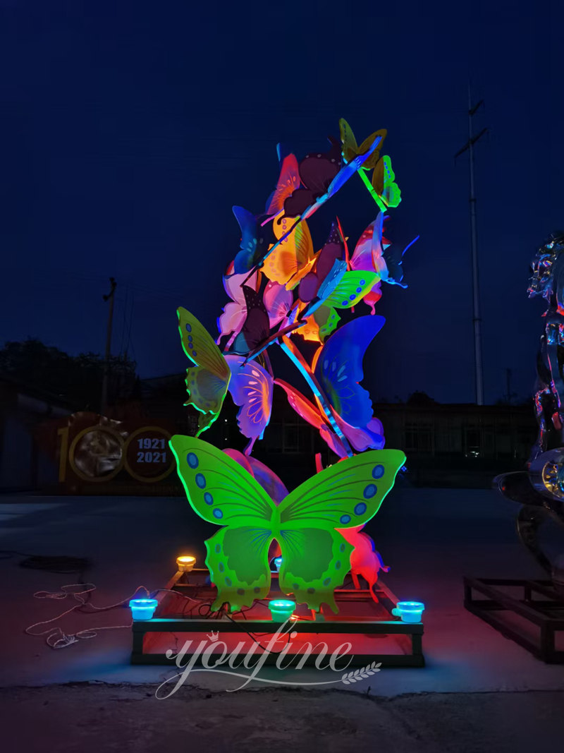 light butterfly metal sculpture -YouFine Sculpture
