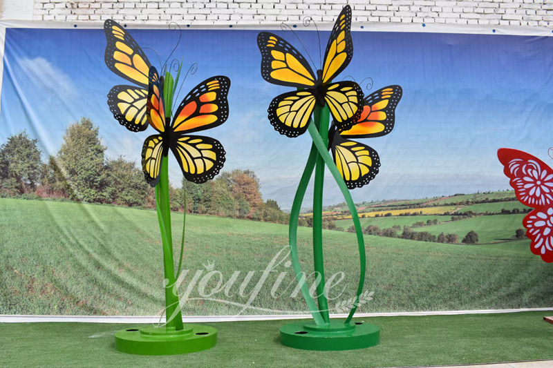 Outdoor Stainless Steel Butterfly Sculpture for Lawn CSS-875 - Center Square - 6