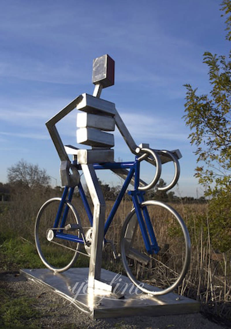 Abstract Figure Metal Cycling Sculpture for Sale CSS-882 - Garden Metal Sculpture - 1
