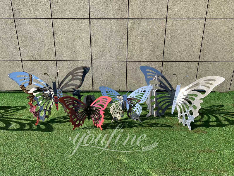 Outdoor Stainless Steel Butterfly Sculpture for Lawn CSS-875 - Center Square - 4
