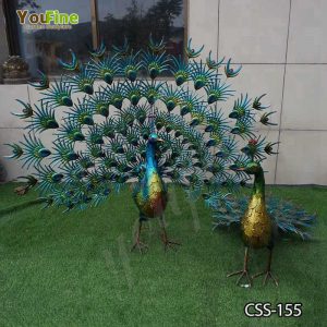 Large Outdoor Metal Peacock Statue Lawn Ornament CSS-155