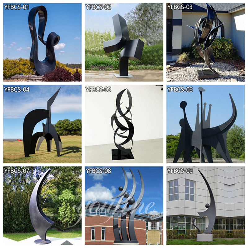 Black Metal Sculpture Stainless Steel Outdoor Decor Supplier CSS-880 - Garden Metal Sculpture - 4