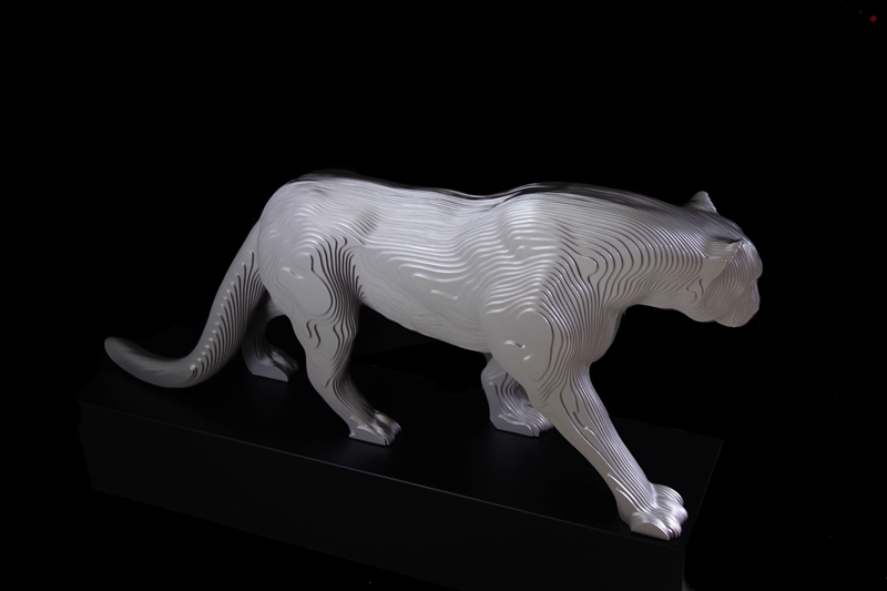 Cast Aluminum panther sculpture- YouFine Sculpture