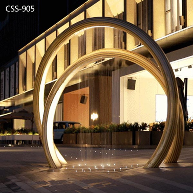 Metal Circle Sculpture Fountain on Stand for Square CSS-905