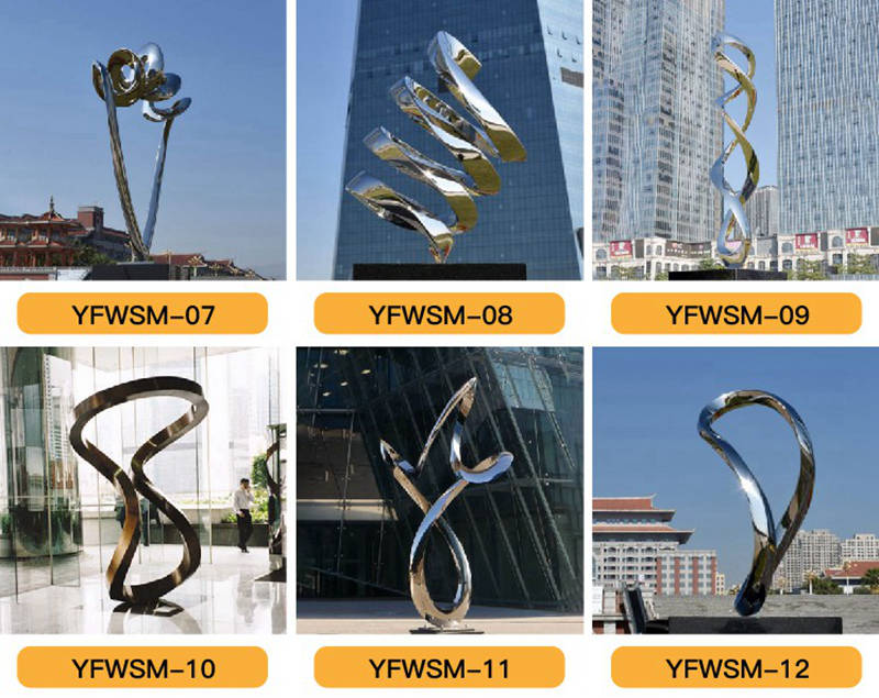 Newly Art Design Modern Stainless Steel Sculpture Manufacturer CSS-899 - Center Square - 8