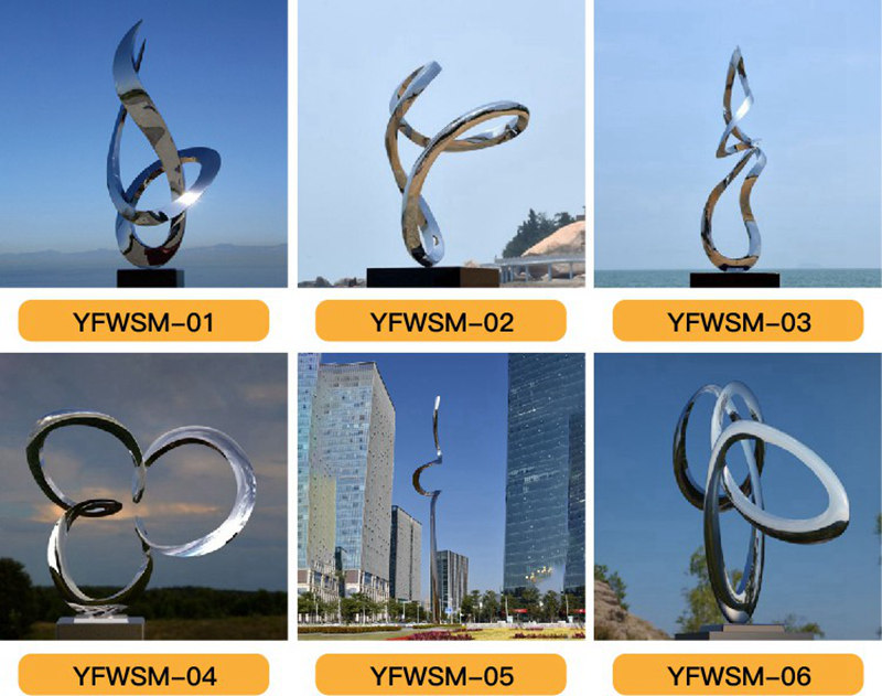 Newly Art Design Modern Stainless Steel Sculpture Manufacturer CSS-899 - Center Square - 9