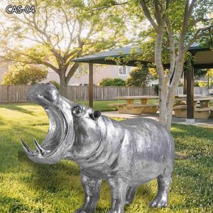 Modern Metal Hippo Aluminum Outdoor Sculpture CAS-04