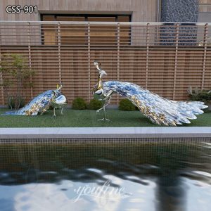 Stainless Steel Peacock Sculpture for Garden Factory Supply CSS-901