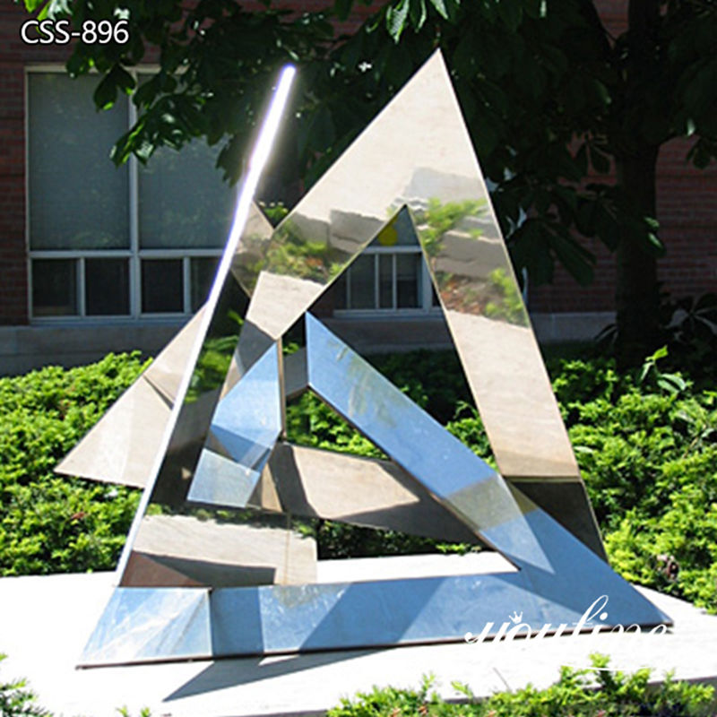 Stainless Steel Symbolic Intuition Triangular Sculpture for Sale CSS-896