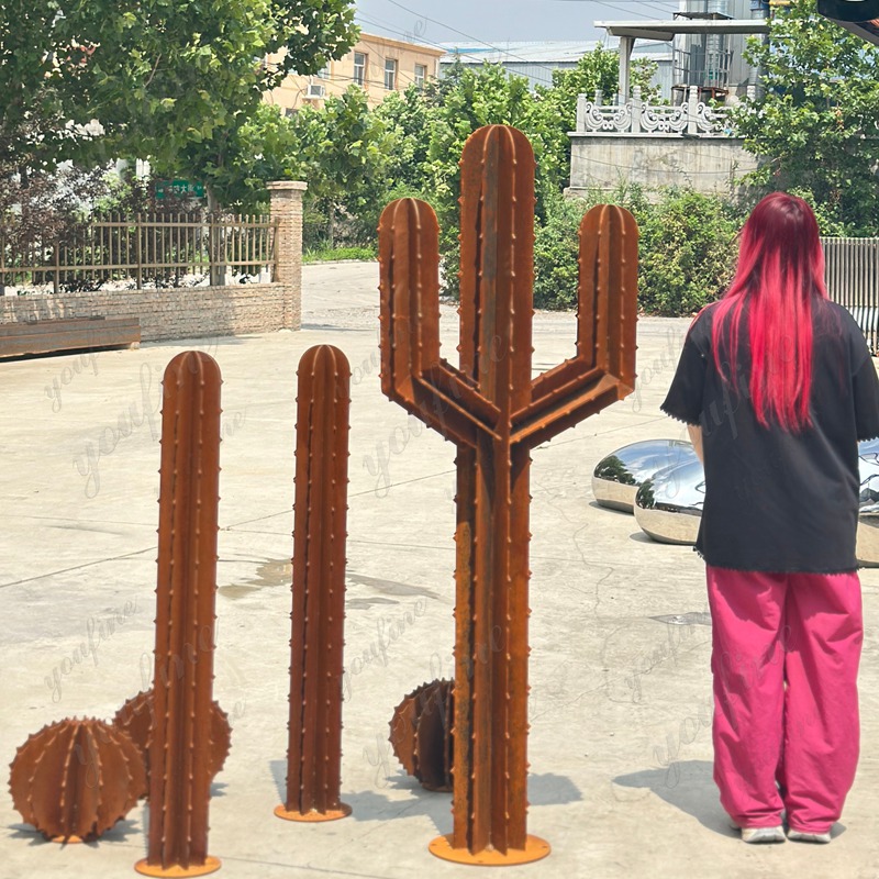 high quality Corten Steel Cactus Sculpture