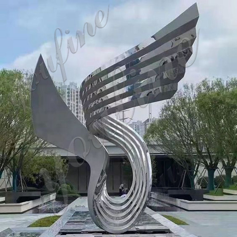 Large Stainless Steel Abstract Sculpture Wings Modern City for Sale CSS-898 - Garden Metal Sculpture - 5