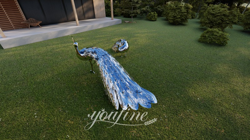 metal Peacock sculpture - YouFine Sculpture 