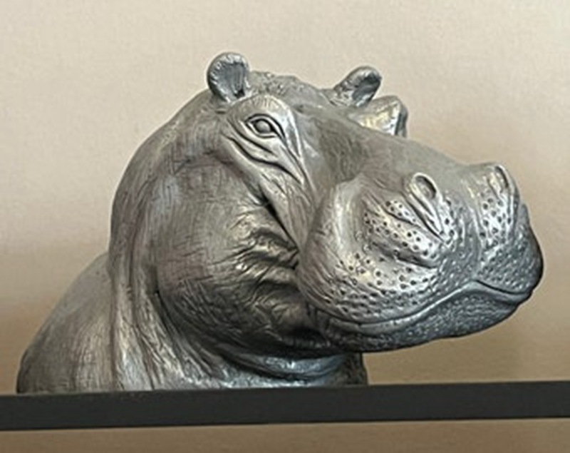 Modern Metal Hippo Aluminum Outdoor Sculpture CAS-04 - Aluminum Sculpture - 6