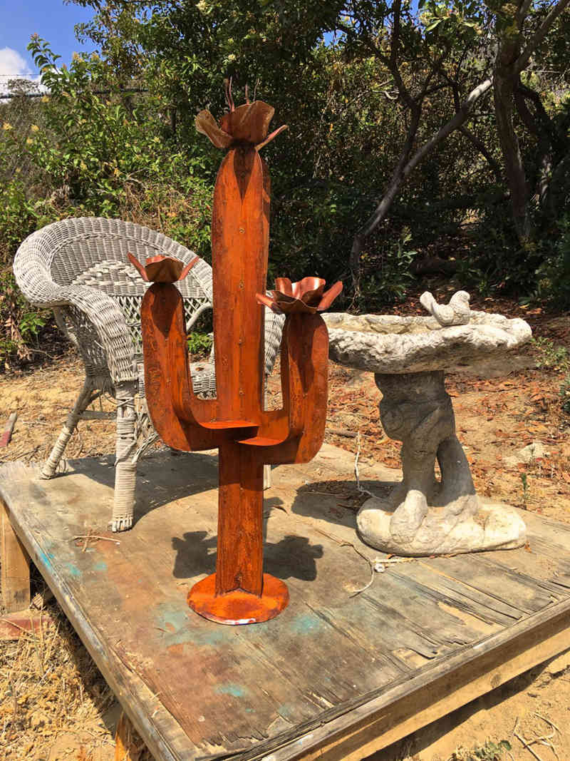 metal saguaro cactus yard art - YouFine Sculpture