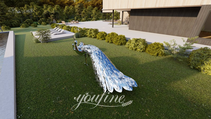 peacock metal yard art - YouFine Sculpture (3)