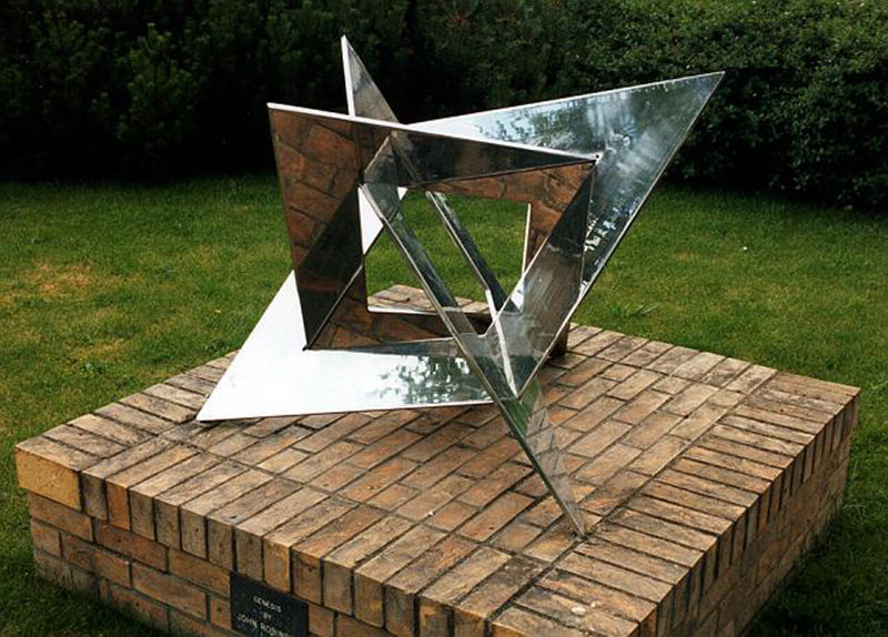 Stainless Steel Symbolic Intuition Triangular Sculpture for Sale CSS-896 - Garden Metal Sculpture - 4