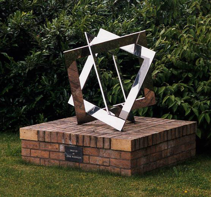 Stainless Steel Symbolic Intuition Triangular Sculpture for Sale CSS-896 - Garden Metal Sculpture - 5