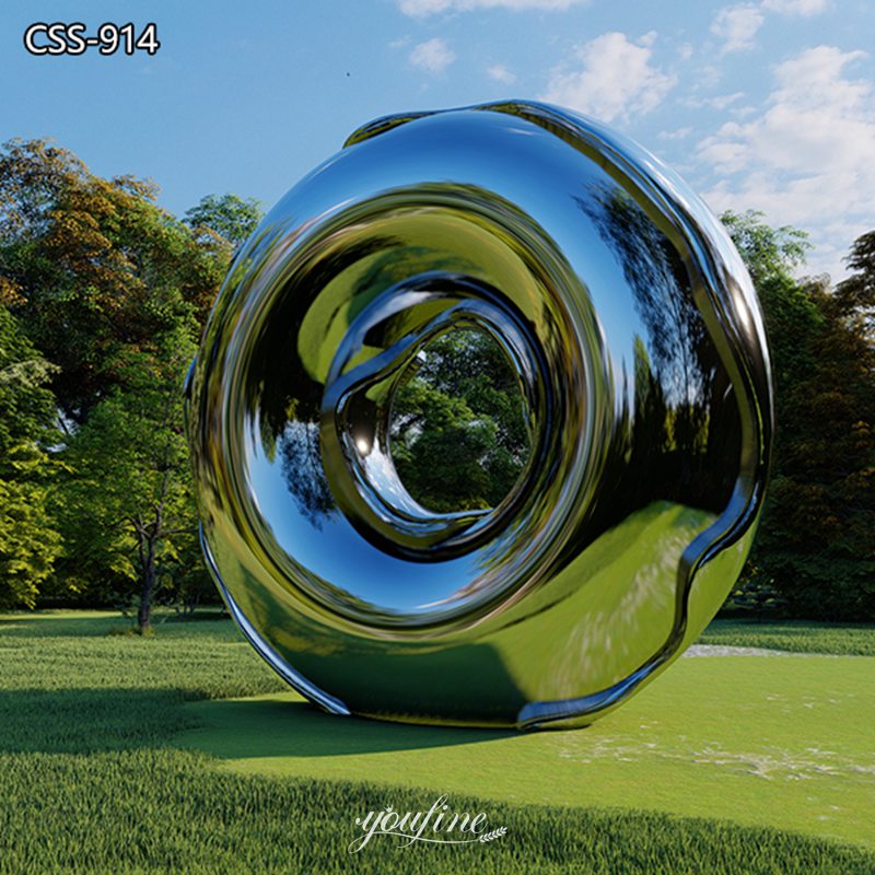 Stainless Steel Donut Statue Public Art Installation YouFine Sculpture