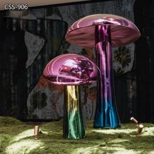 Stainless Steel Large Garden Mushroom Statues Outdoor Decor CSS-906