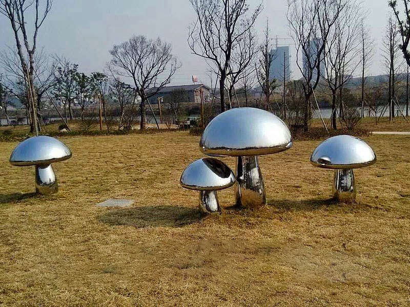 Stainless Steel Large Garden Mushroom Statues Outdoor Decor CSS-906 - Garden Metal Sculpture - 9