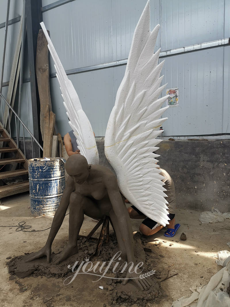 Outdoor Public Metal Angel Sculpture Modern Decor Supplier CSS-907 - Center Square - 5