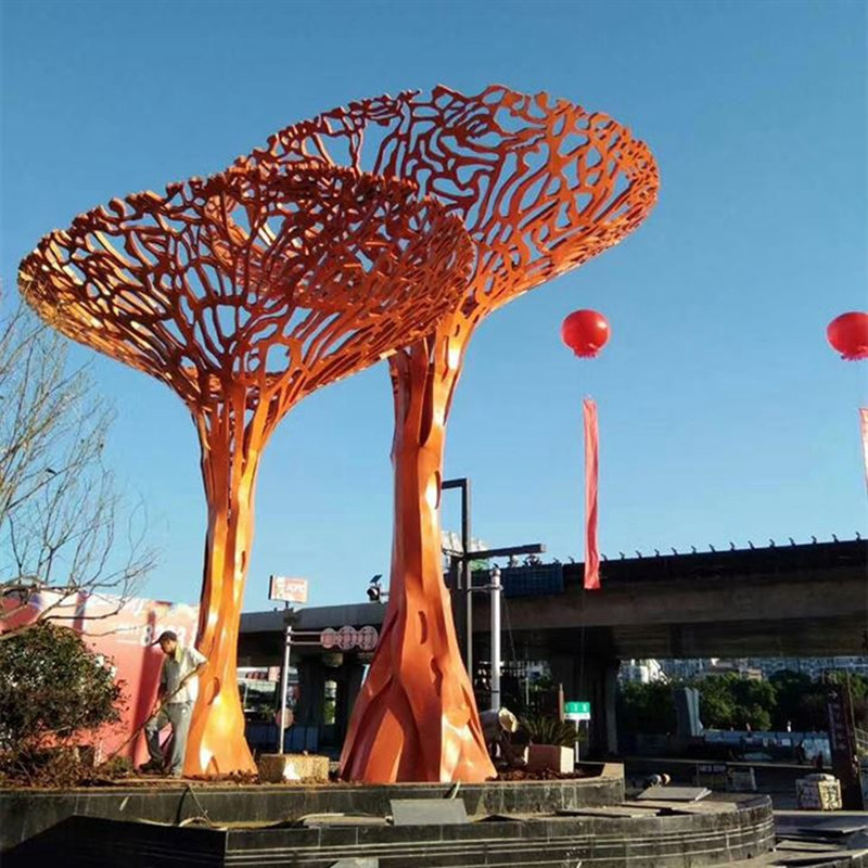 Public Art Large Metal Tree Sculpture Manufacturer CSS-832 - Center Square - 2