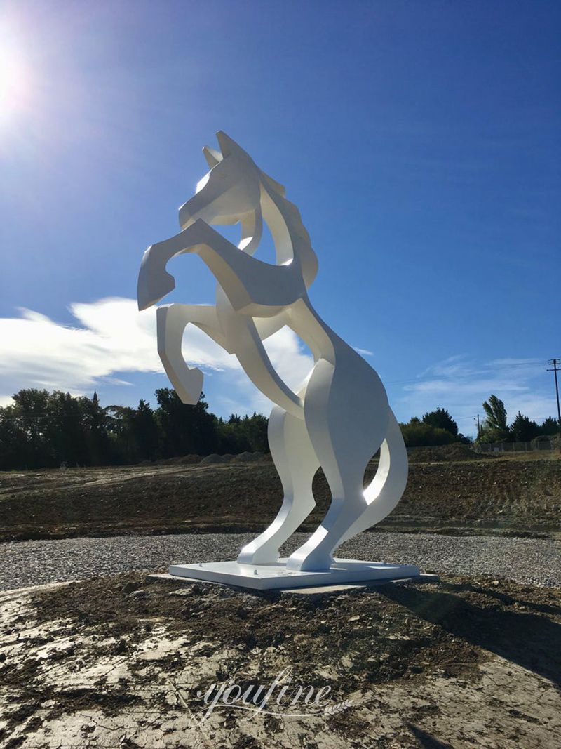Stainless Steel Large Rearing Horse Statue for Sale CSS-916 - Stainless Steel Horse Sculpture - 1