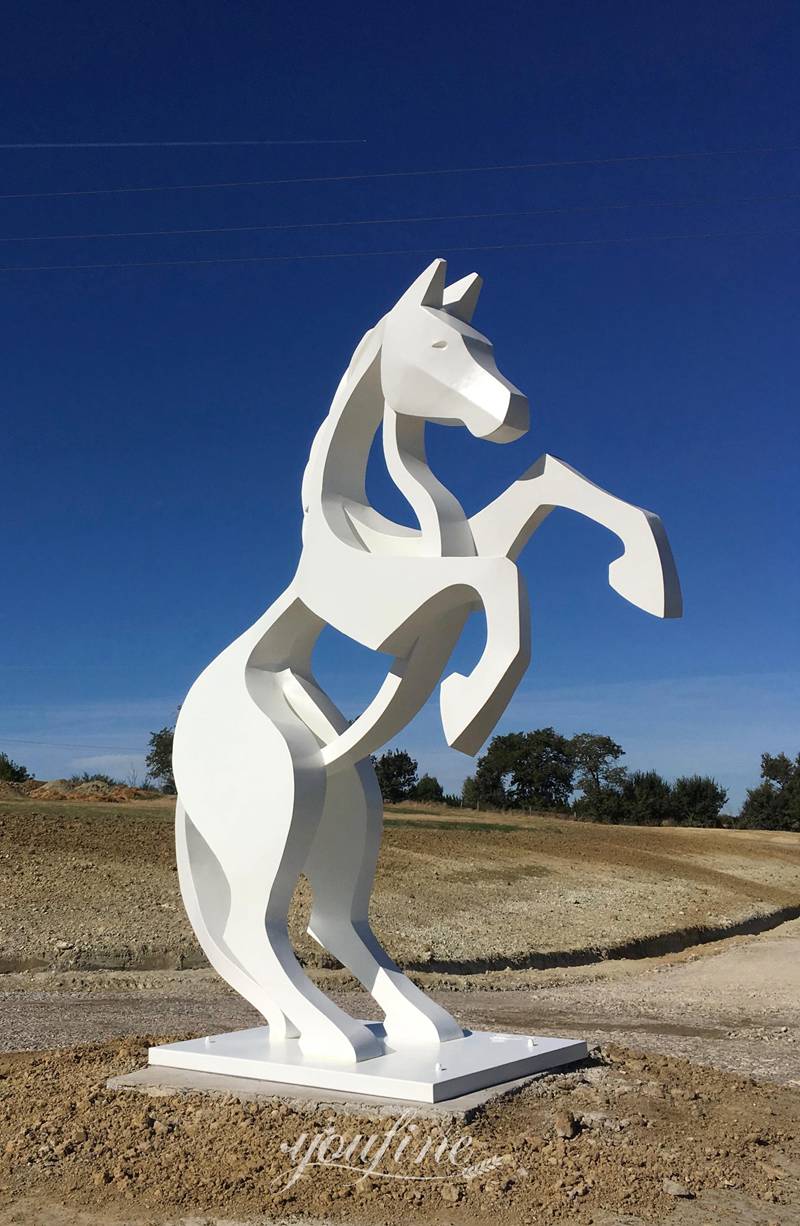 Stainless Steel Large Rearing Horse Statue for Sale CSS-916 - Garden Metal Sculpture - 3