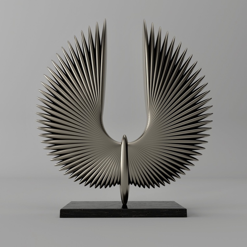 Large Mirror Wing Stainless Steel Ken Kelleher Sculpture for Public CSS-909 - Center Square - 6