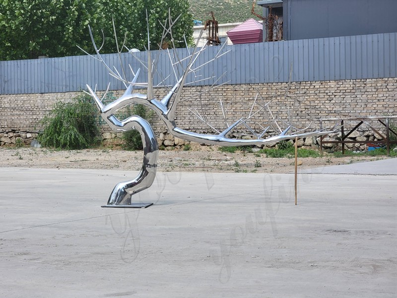 Modern Large Outdoor Stainless Steel Tree Sculpture Manufacturer CSS-940 - Center Square - 11