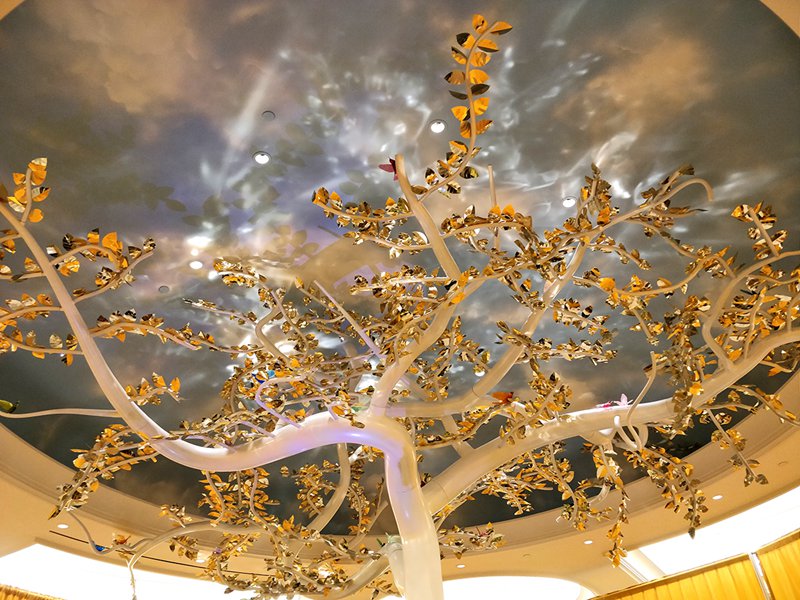 Large Metal Wishing Tree Sculpture Art Indoor Design CSS-920 - Center Square - 5