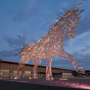 Atmosphere Creation of Large Stainless Steel Sculpture Art in Modern Commercial Space