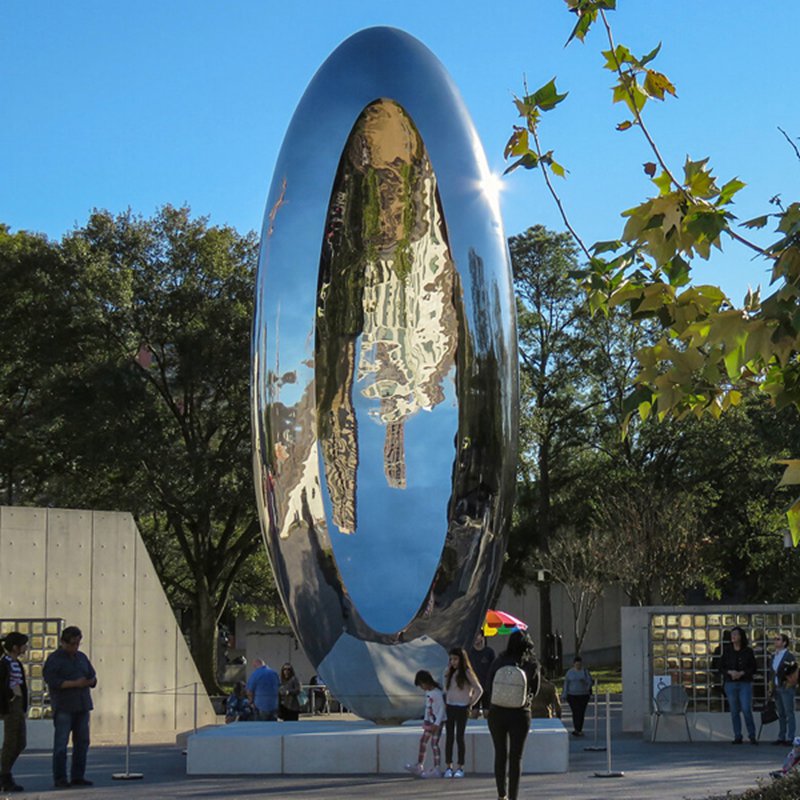 large stainless steel sculpture public art installation 