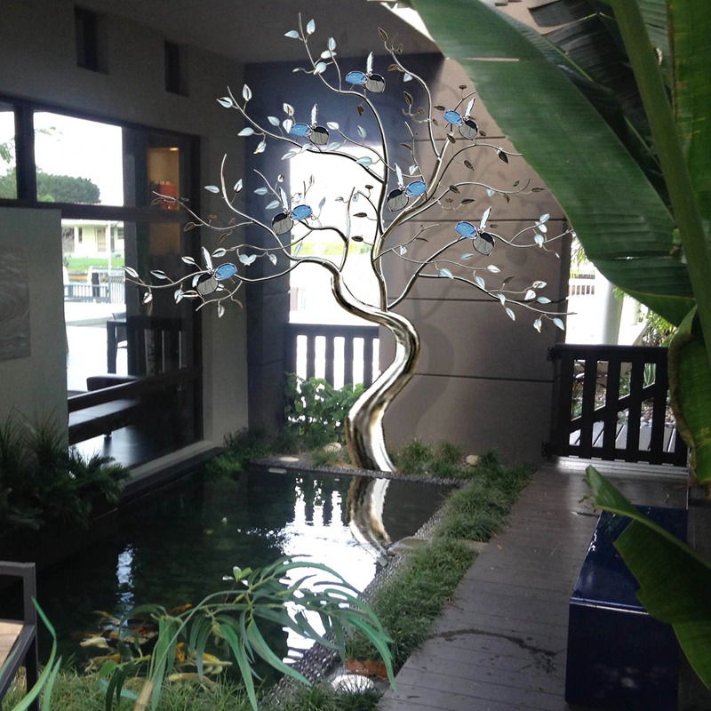 Modern Large Outdoor Stainless Steel Tree Sculpture Manufacturer CSS-940 - Center Square - 5