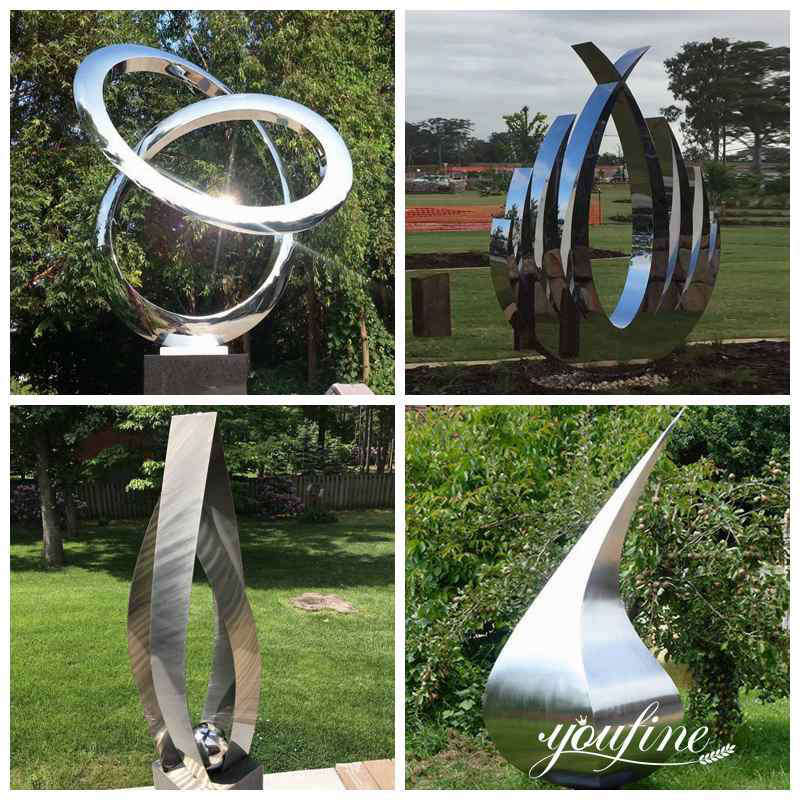 Mirror Stainless Steel Abstract Sculpture Outdoor CSS-910 - Garden Metal Sculpture - 6