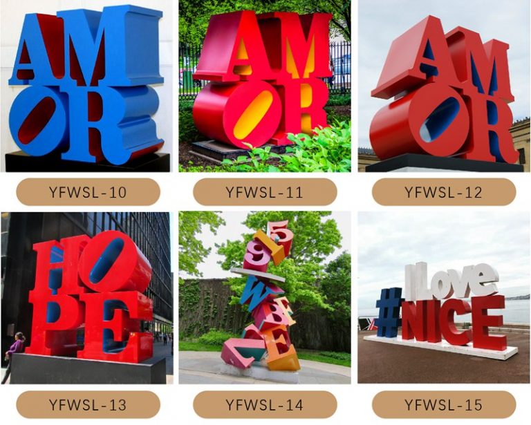 Painted Stainless Steel Letter Sculpture Art Project YouFine Sculpture