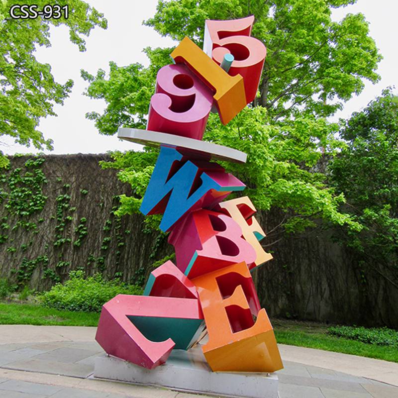 painted stainless steel Letter sculpture art project css-931