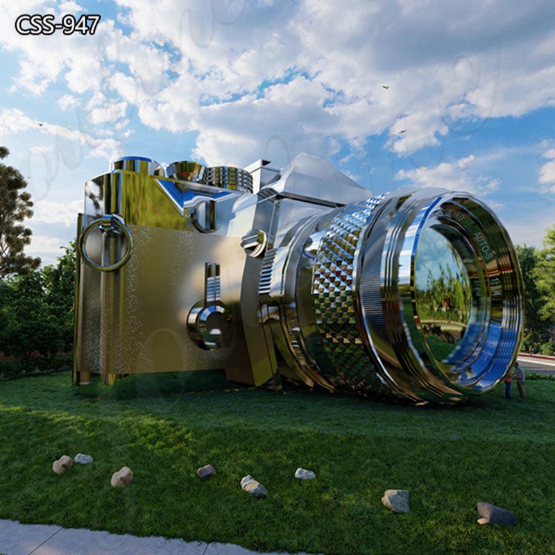 Large Modern Stainless Steel Camera Sculpture Decor Supplier CSS-947 - Garden Metal Sculpture - 2