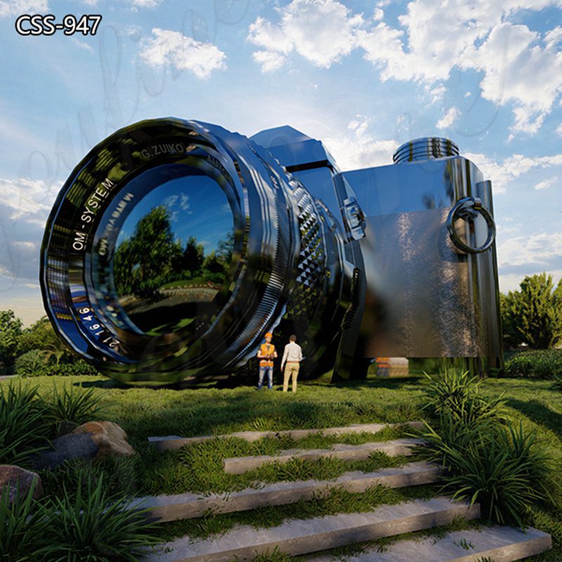 Large Modern Stainless Steel Camera Sculpture Morden Decor Supplier CSS-947