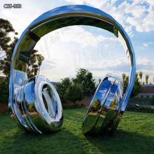 Modern Art Mirror Polished Stainless Steel Earphone Sculpture