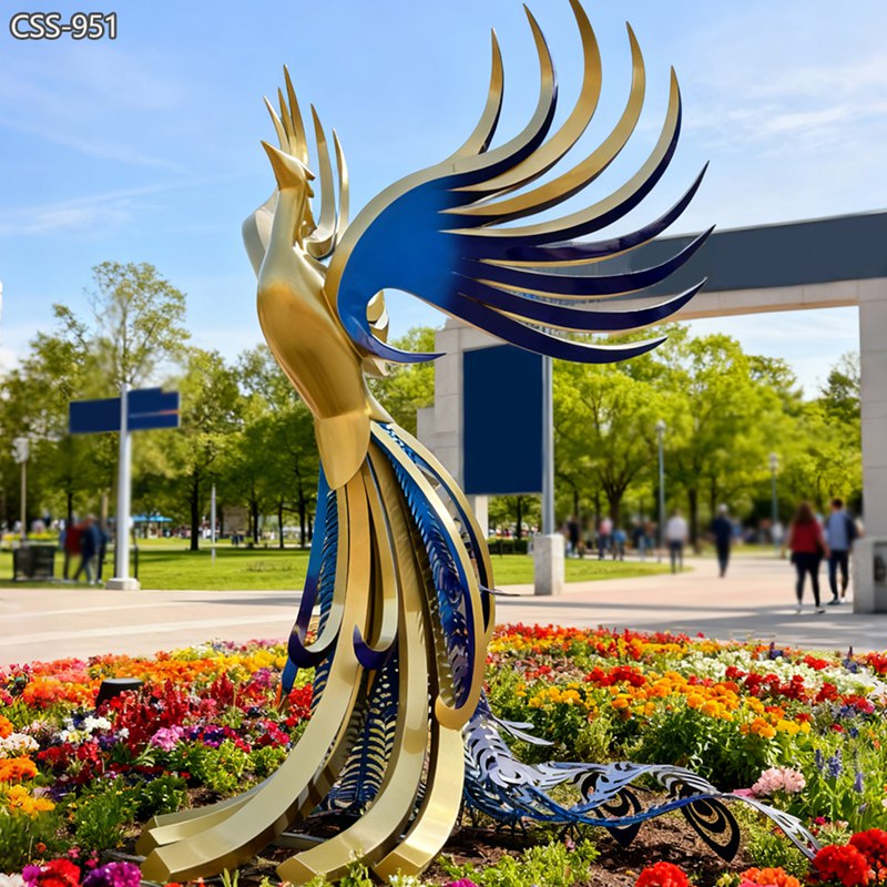 Custom Modern Rise of Metal Phoenix Sculpture for Outdoor Art CSS-951 Custom Modern Rise of Metal Phoenix Sculpture for Outdoor Art CSS-951