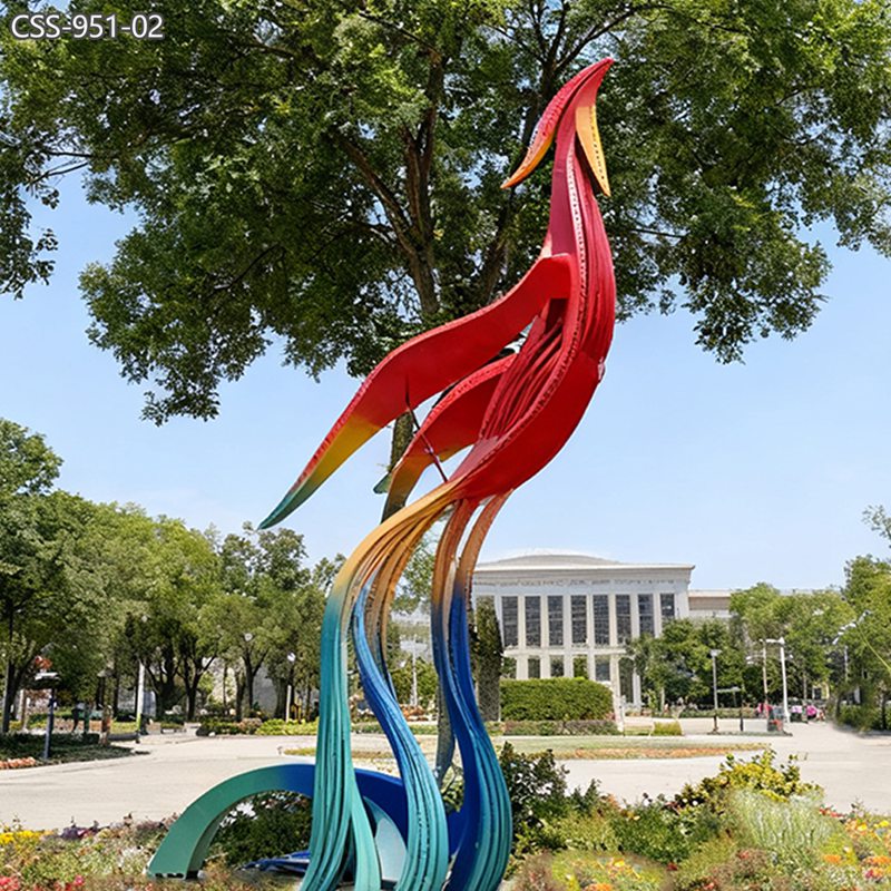 Custom Modern Rise of Metal Phoenix Sculpture for Outdoor Art CSS-951 - Garden Metal Sculpture - 7 Modern Metal Phoenix Sculpture