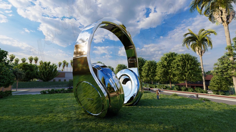 Stainless Steel Headphone Sculpture