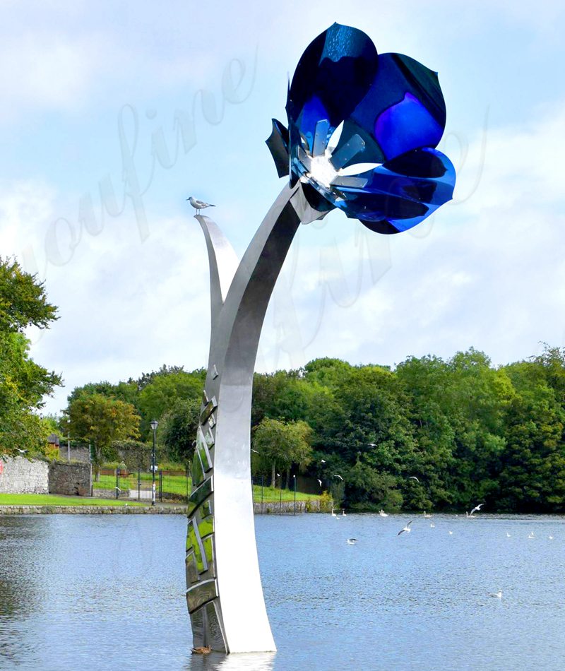 Stainless steel flower sculpture