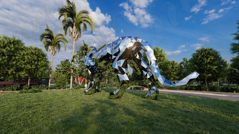 Stainless steel tiger sculpture - YouFine Sculpture