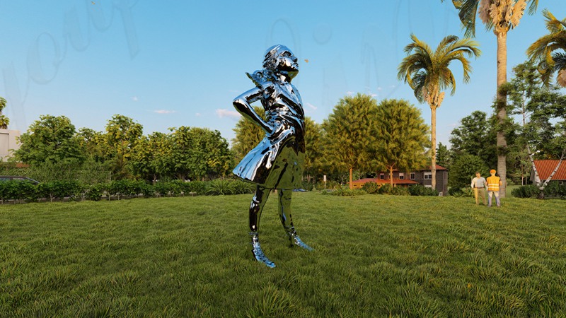 Stainless Steel New Creation Fearless Girl Sculpture CSS-949 - Garden Metal Sculpture - 3