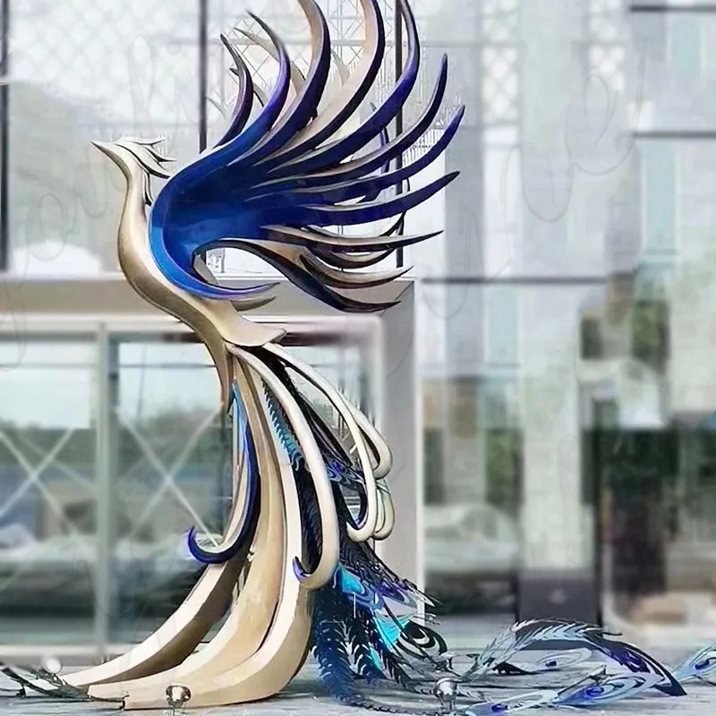 Rise of Metal Phoenix Sculpture for Sale CSS-951 - Center Square - 2