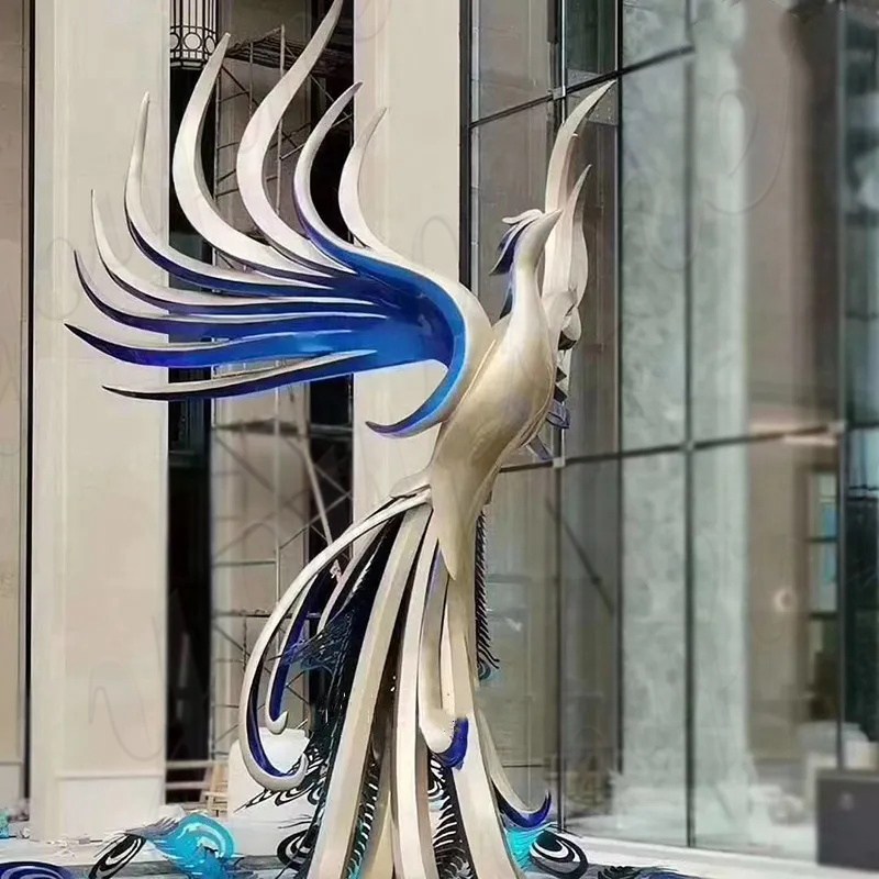 Rise of Metal Phoenix Sculpture for Sale CSS-951 - Center Square - 4