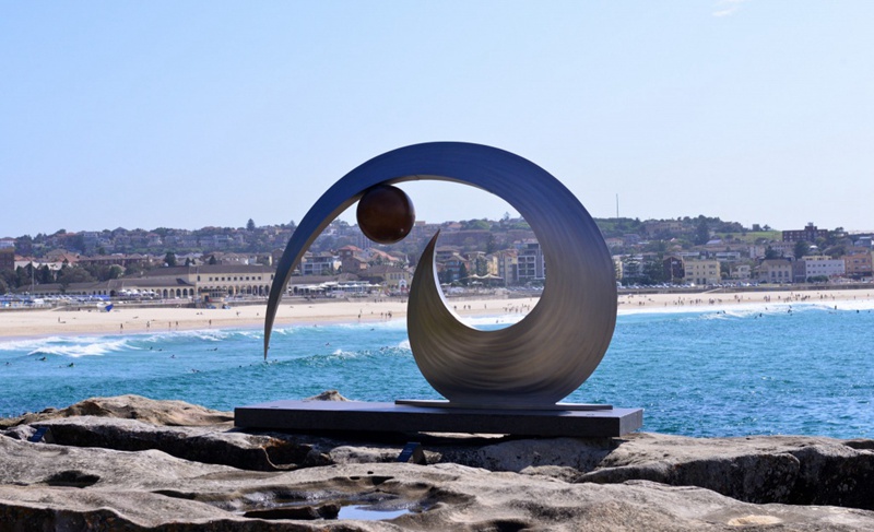 Outdoor Beach Decor - Stainless Steel Conch Sculpture CSS-994 - Garden Metal Sculpture - 10